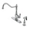 Gourmetier GSY7701ACLBS Single-Handle Kitchen Faucet with Brass Sprayer, Polished Chrome GSY7701ACLBS - alternate 1